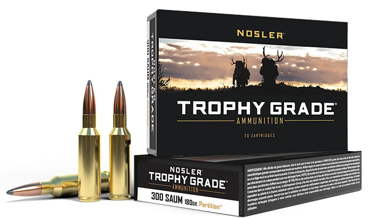 Nosler .300 Rem SAUM Trophy Grade 180 grain Nosler Spitzer Partition ammunition