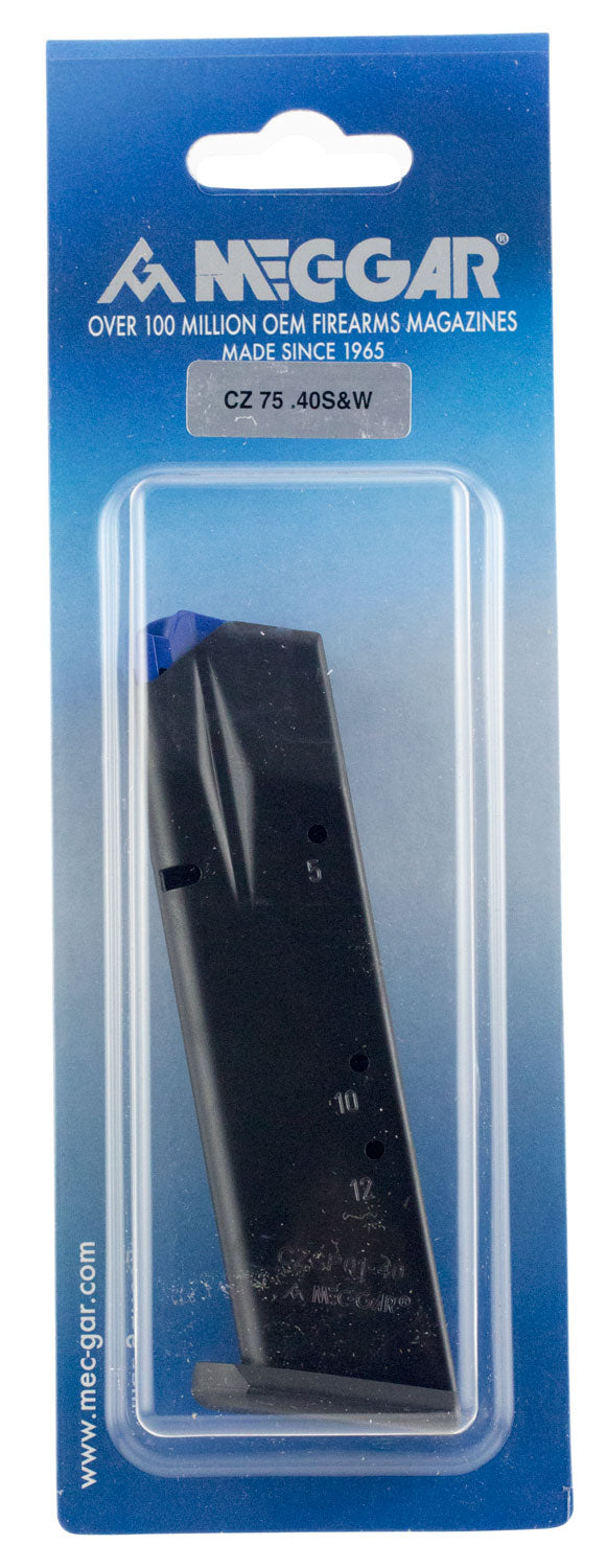 Mec-Gar 12rd .40 S&W Standard Magazine for CZ 75B/Shadow 2/85B – Blued Anti-Friction Coating