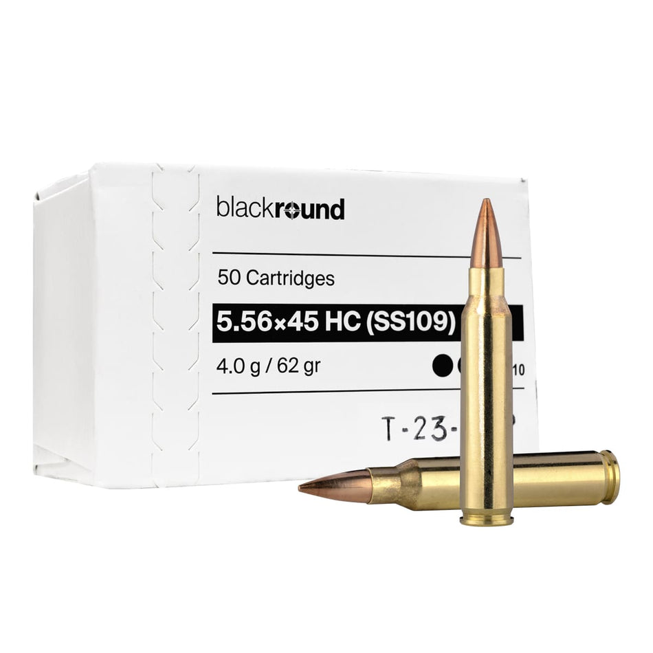 Swiss P 5.56x45mm Black Round 62 Grain SS109 Full Metal Jacket(FMJ) - Free Ammo Can on 1000ct Orders!