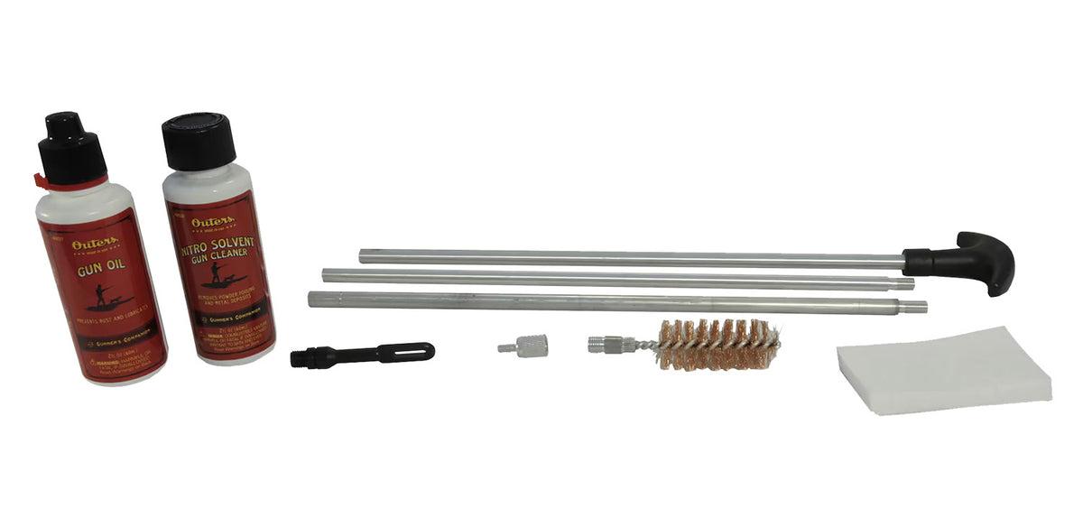 Outers 96304 12 Gauge Shotgun Kit with Nitro Solvent and Gun Oil Clam Pack