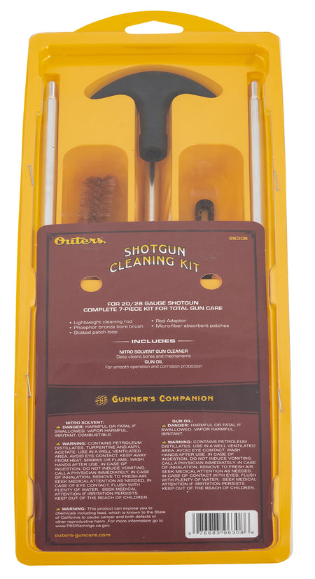 Outers 96308 20/28 Gauge Shotgun Aluminum Rod Kit with Bronze Brush and Patches