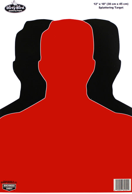 Birchwood Casey Dirty Bird Pistol Silhouette Tagboard Hanging Target 12"x18" White Splatter 100 Pack
