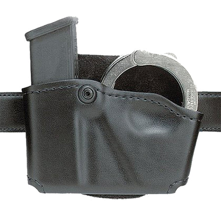 Safariland 5738321 Beretta 8045F Single Mag and Cuff Pouch Black Leather Paddle Mount