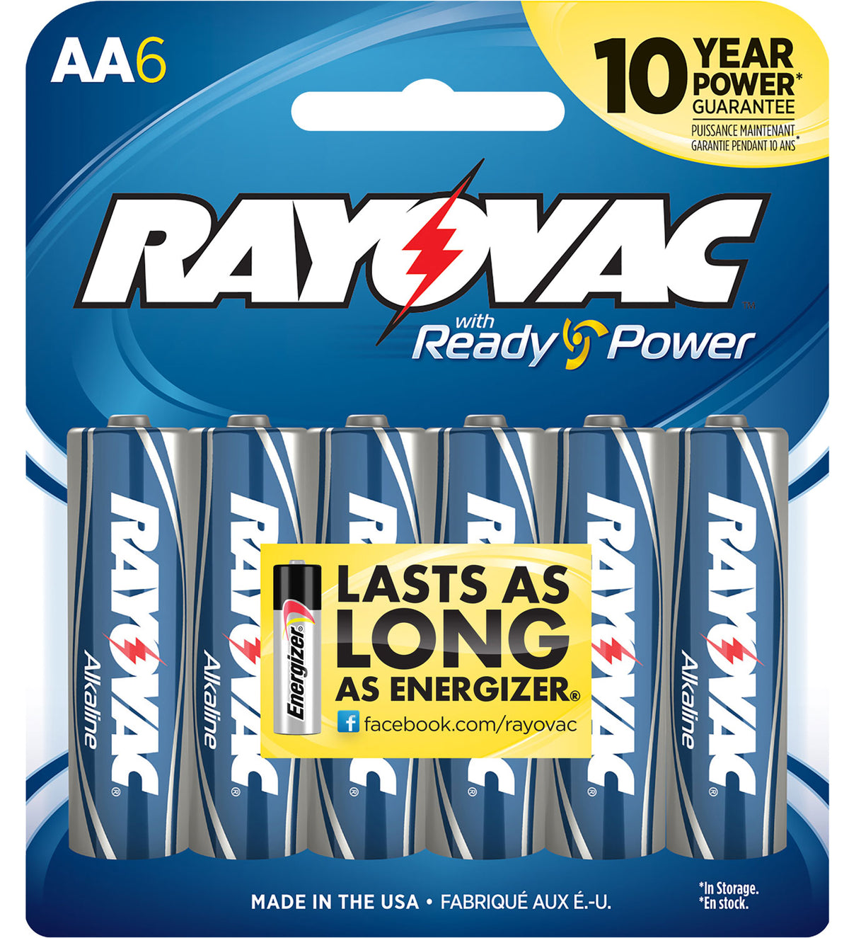Rayovac 8156F AA Alkaline Batteries 2700mAh 1.5V Pack of 6