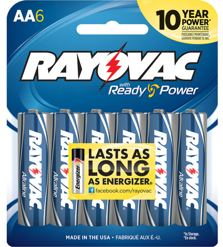 Rayovac 8156F AA Alkaline Batteries 2700mAh 1.5V Pack of 6
