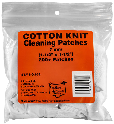 Southern Bloomer 7mm Cotton Threadless Gun Cleaning Patches 200 Count