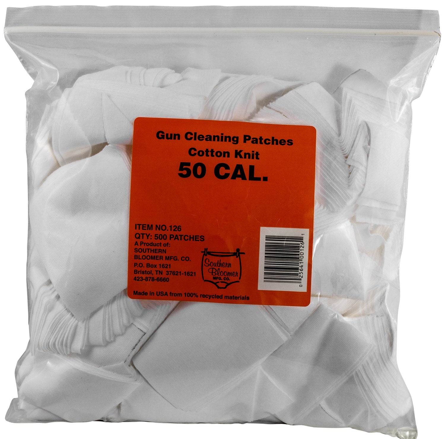 Southern Bloomer 126 50 Cal Cotton Gun Cleaning Patches 500 Pack