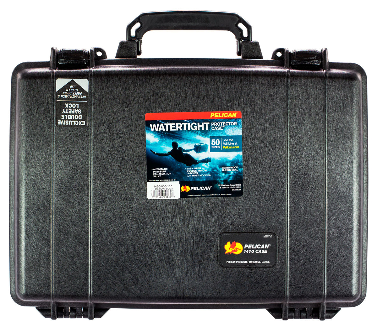 Pelican 1470000110 Black Polymer Laptop Protective Case 16" Interior USA Made