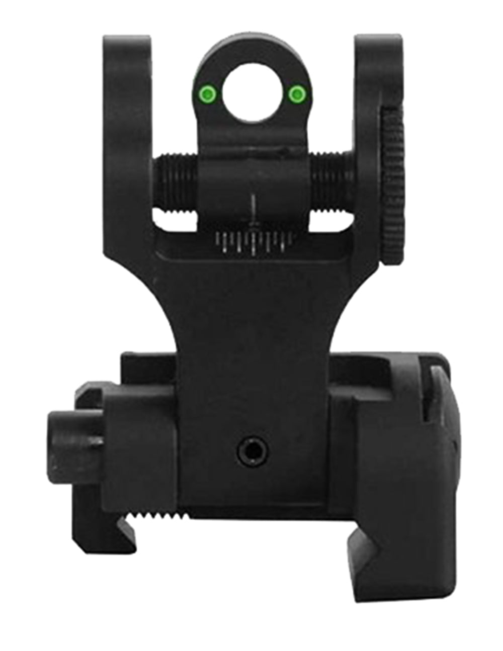 Troy Industries Rear Folding Tritium BattleSight Round Black Hardcoat Anodized BUIS for AR-15
