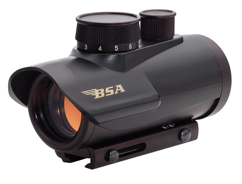 BSA 30mm Red Dot Sight 5 MOA Black Finish Weaver Mount Compatible