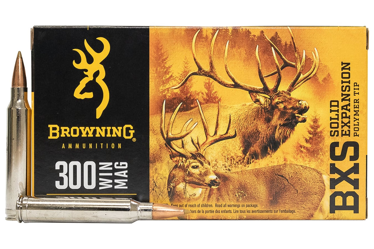 Browning .300 Winchester Mag BXS Copper Expansion 180 grain Lead Free Solid Expansion Polymer Tip ammunition