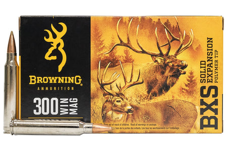 Browning .300 Winchester Mag BXS Copper Expansion 180 grain Lead Free Solid Expansion Polymer Tip ammunition