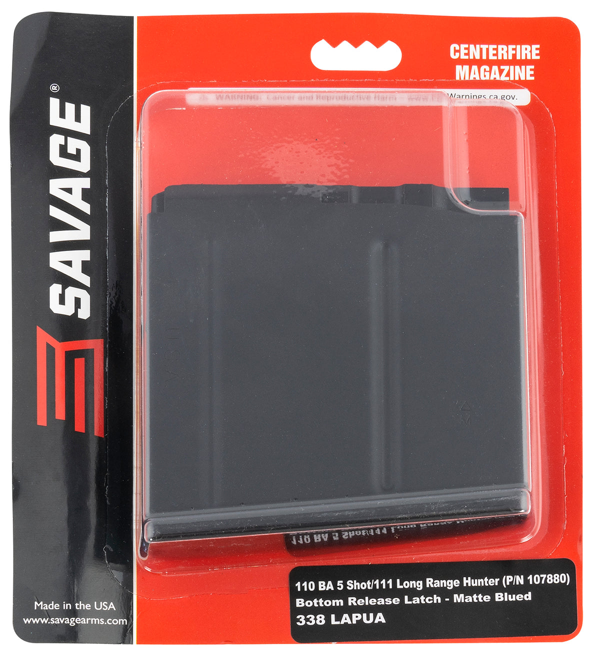 Savage Arms 55190 Detachable 5-Round Blued Magazine 338 Lapua Mag Savage 110BA Stealth