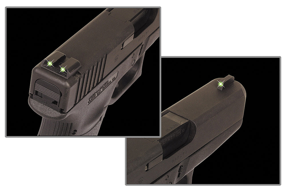 TruGlo TG231MP Tritium Green Night Sight Set Front and Rear Black Housing
