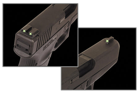 TruGlo TG231MP Tritium Green Night Sight Set Front and Rear Black Housing