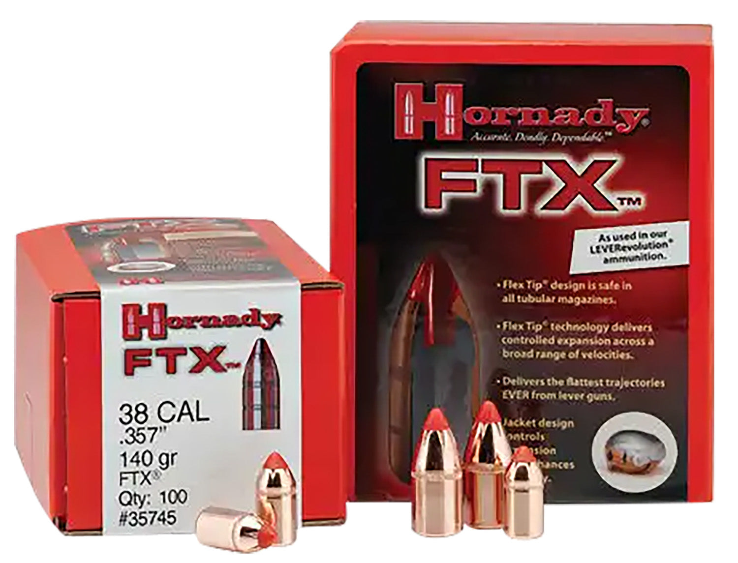 Hornady 30396 FTX .308 160 gr Lever Gun Rifle Bullet 100/Box