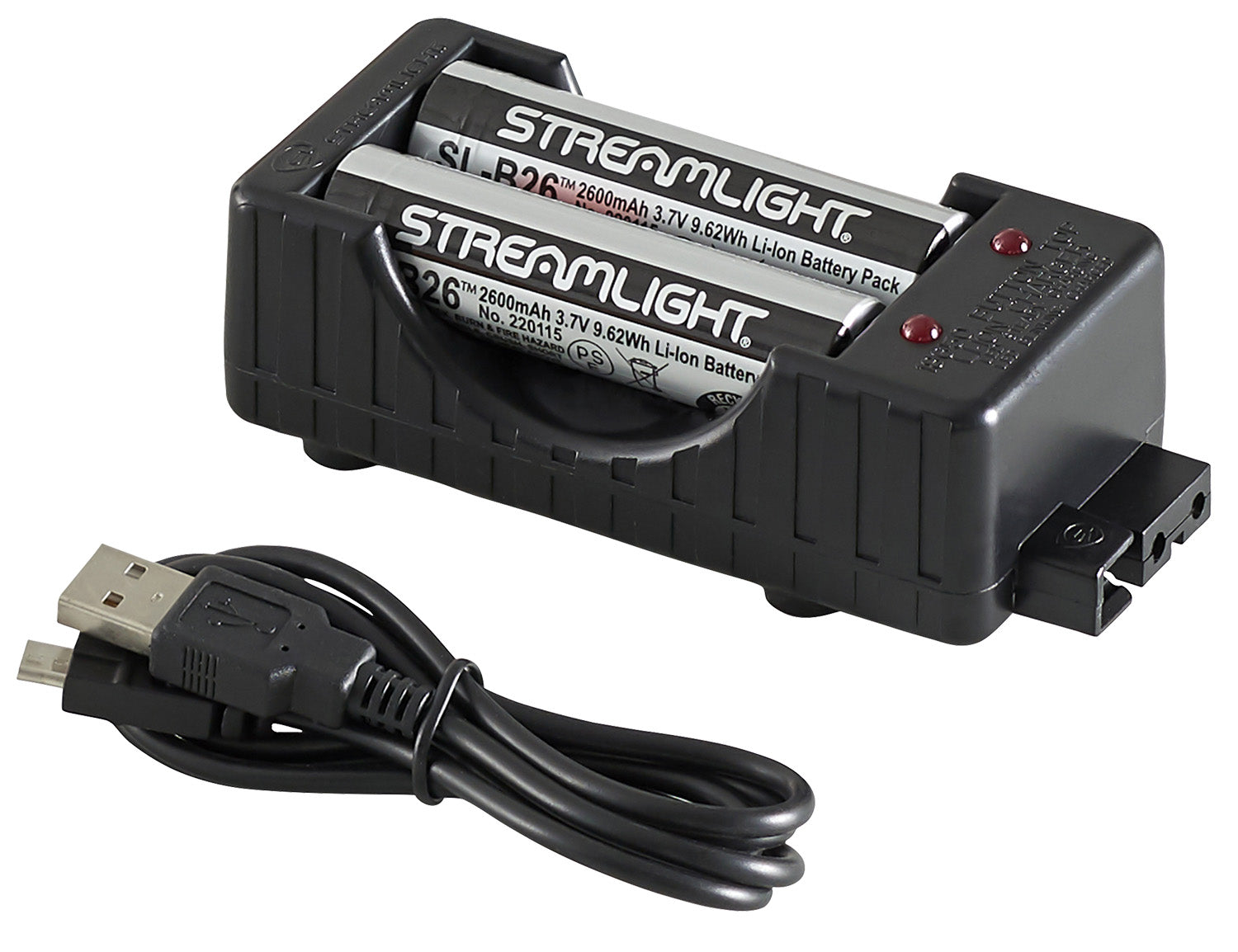Streamlight 22010 18650 Rechargeable Battery Charger Kit Black Micro-USB Compatible