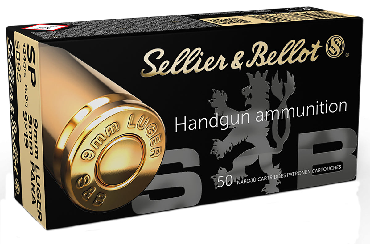 Sellier & Bellot (S&B)  Soft Point 124 Grain 9mm Luger/Parabellum 1165 fps 754908500109