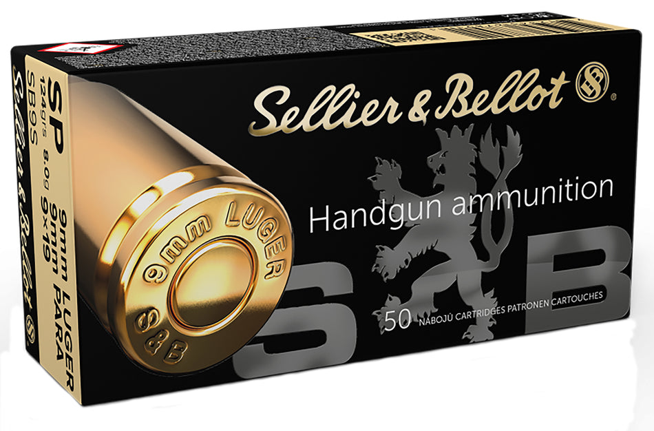 Sellier & Bellot (S&B)  Soft Point 124 Grain 9mm Luger/Parabellum 1165 fps 754908500109