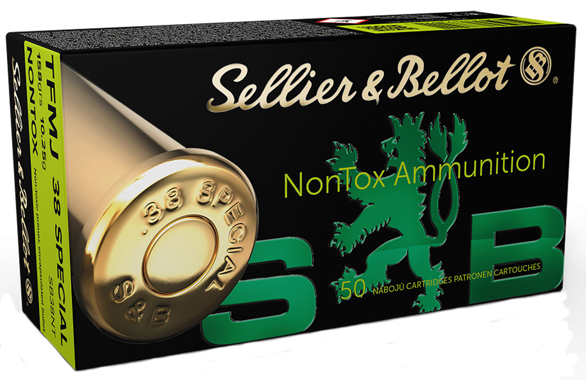Sellier and Bellot .38 Special Handgun Non-Tox 158 grain Total Full Metal Jacket ammunition