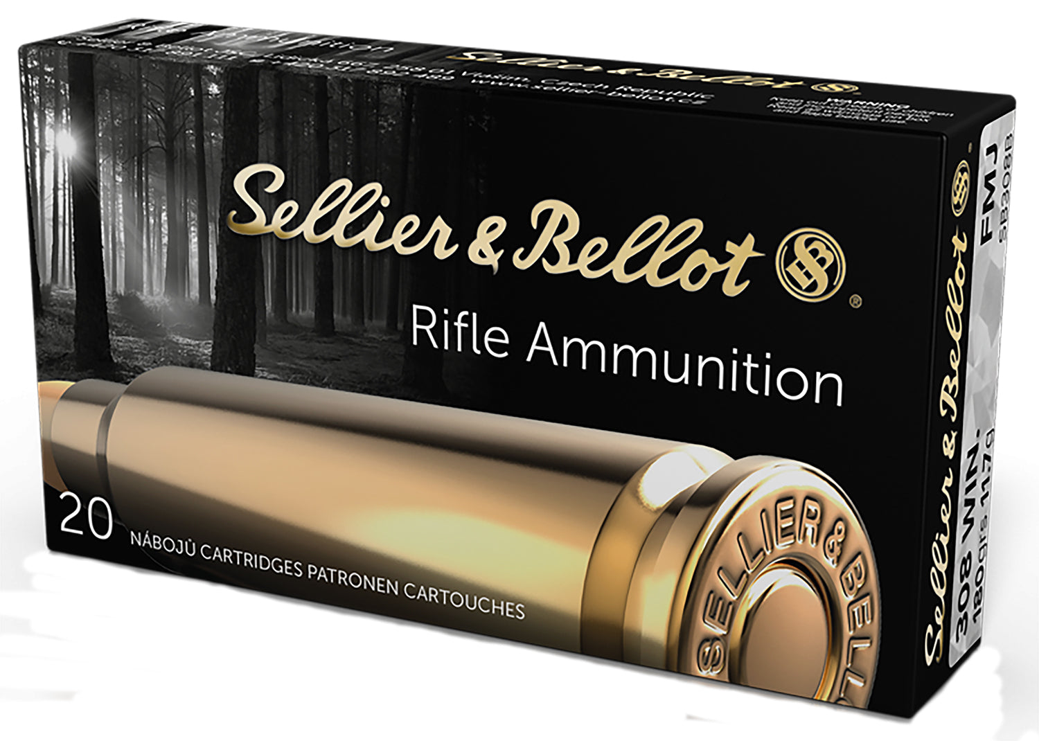 Sellier and Bellot .308 Win / 7.62x51mm  180 grain Full Metal Jacket ammunition