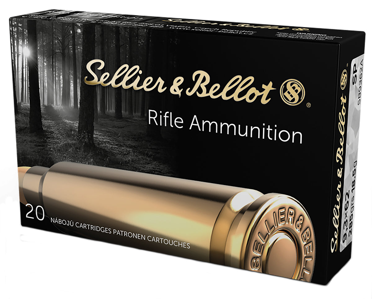 Sellier and Bellot 9.3x62mm Mauser Rifle 286 grain Soft Point ammunition