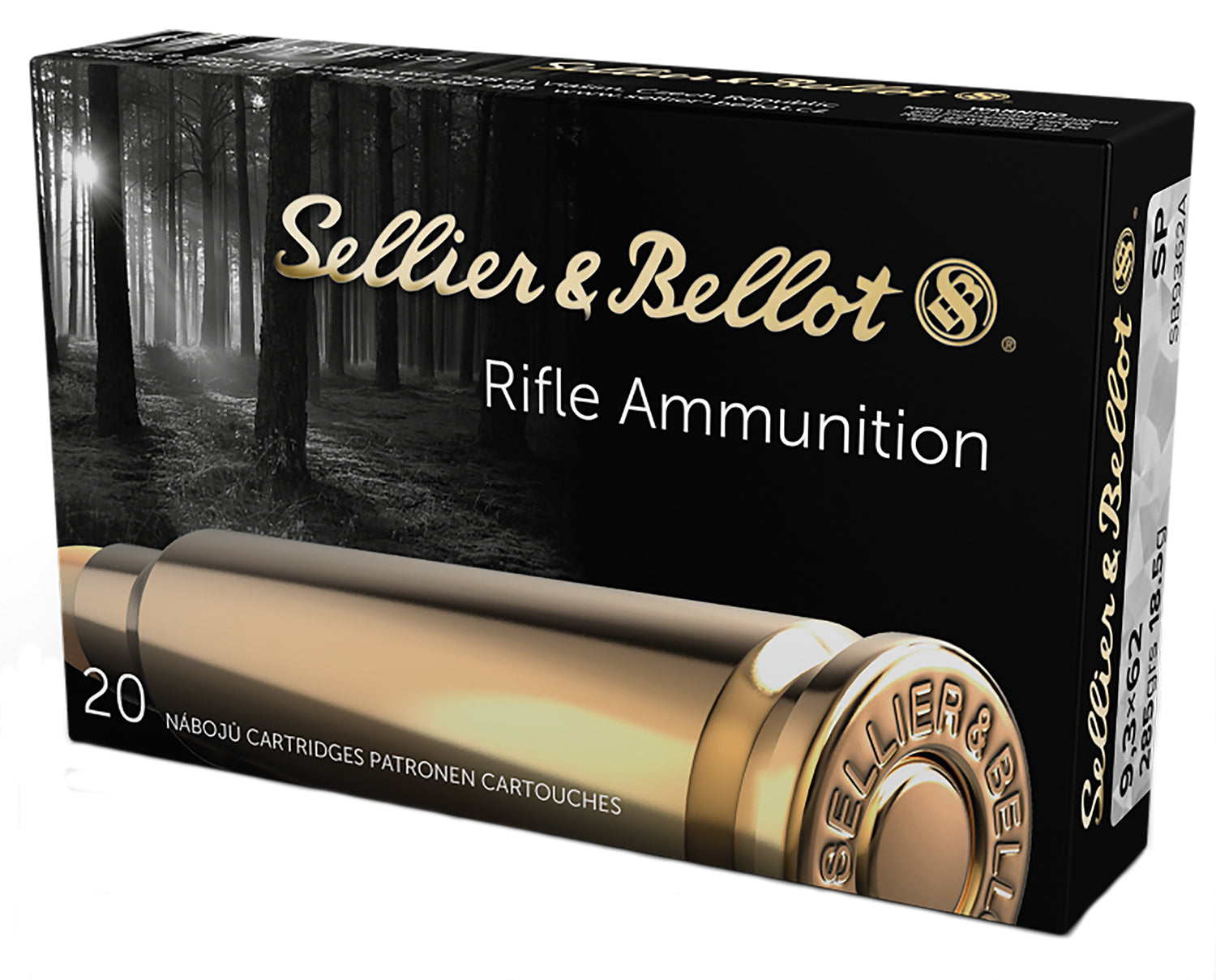 Sellier and Bellot 9.3x62mm Mauser Rifle 286 grain Soft Point ammunition