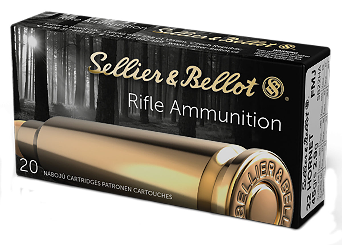 Sellier and Bellot .22 Hornet Rifle 45 grain Full Metal Jacket ammunition
