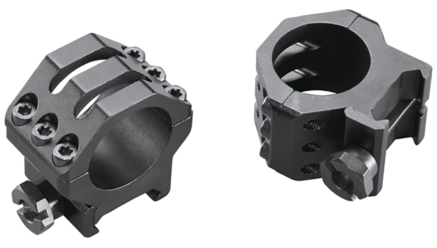 Weaver Mounts Six-Hole Skeleton Rings 1" Medium Matte Black