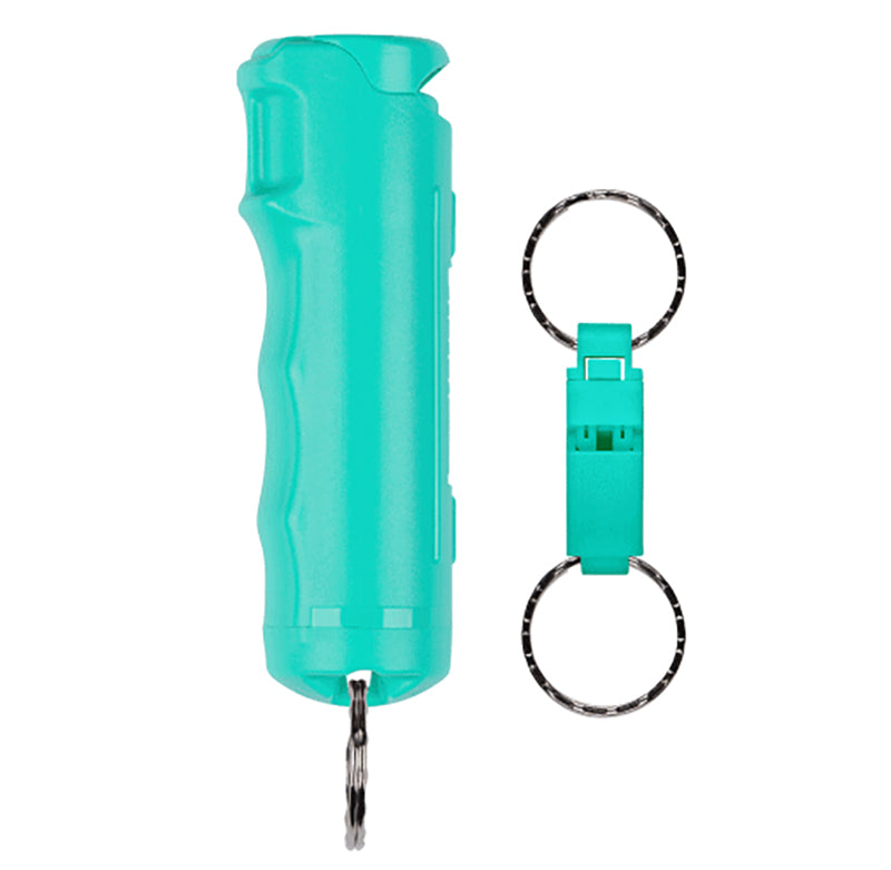 SABRE Pepper Gel with 750-Foot Audible Whistle Keychain, 0.54oz, Mint