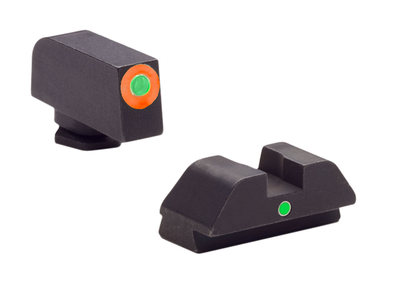 AmeriGlo GL205 i-Dot Tritium Sight Set Glock 42/43/43X/48 - Green/Orange Front
