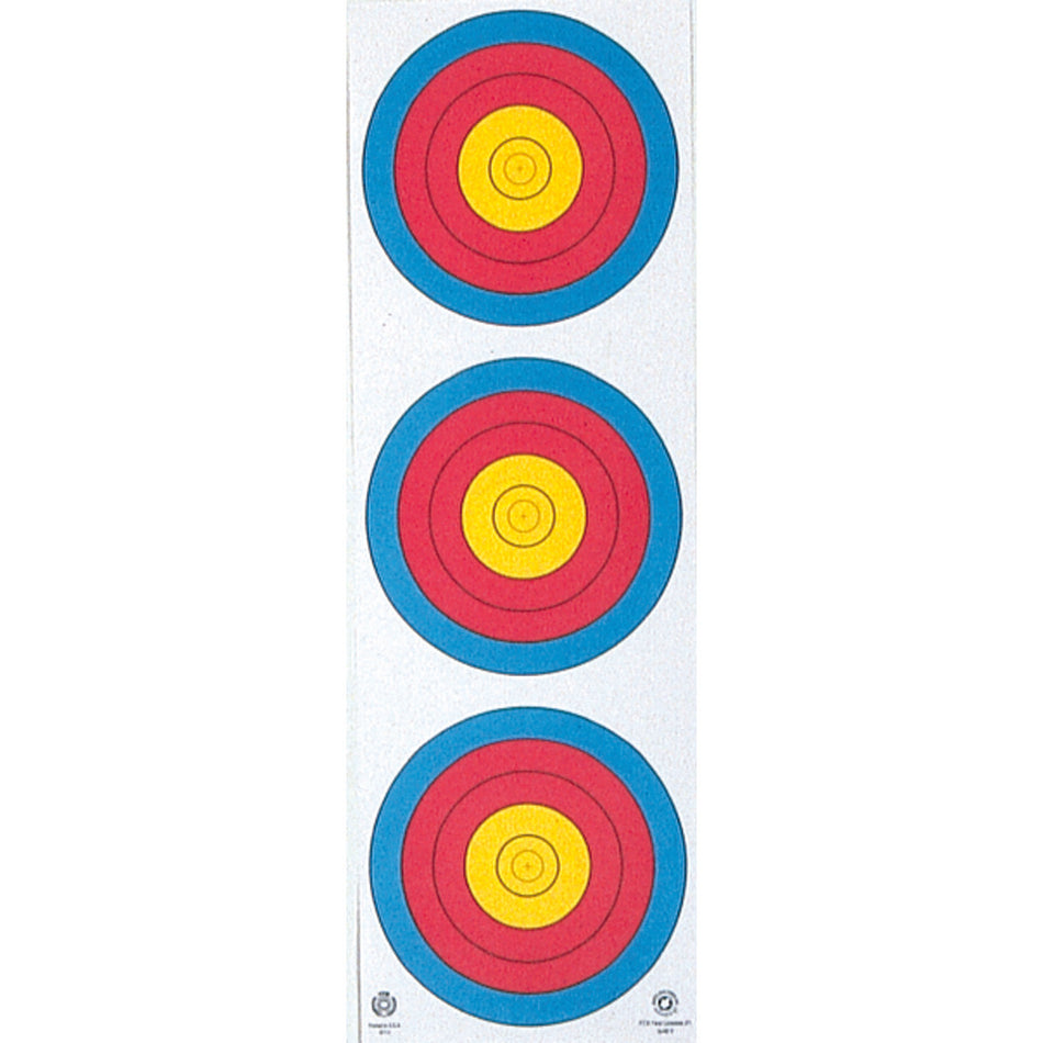 Maple Leaf World Archery 3-Spot Vertical Target Faces 25 pk.