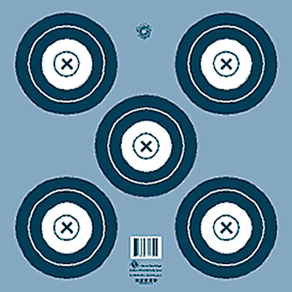 Maple Leaf NFAA Indoor 5-Spot Blue/White Archery Target Face 100-Pack