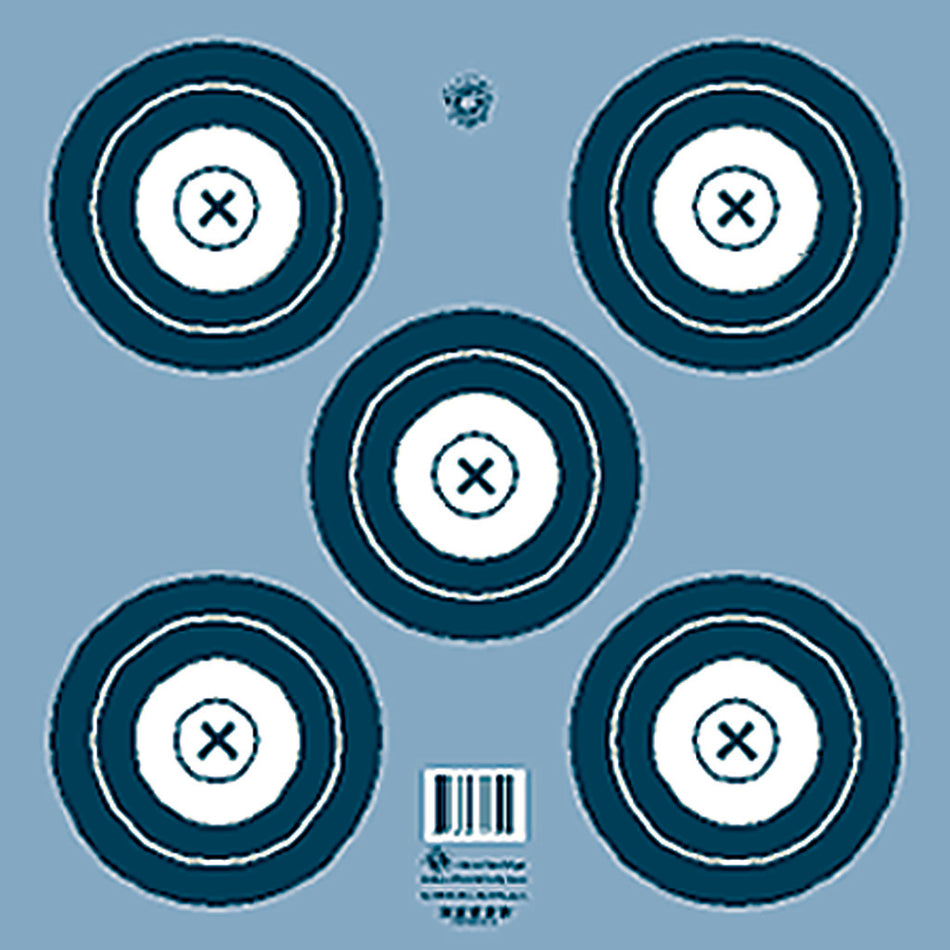Maple Leaf NFAA Indoor 5-Spot Blue/White Archery Target Face 100-Pack