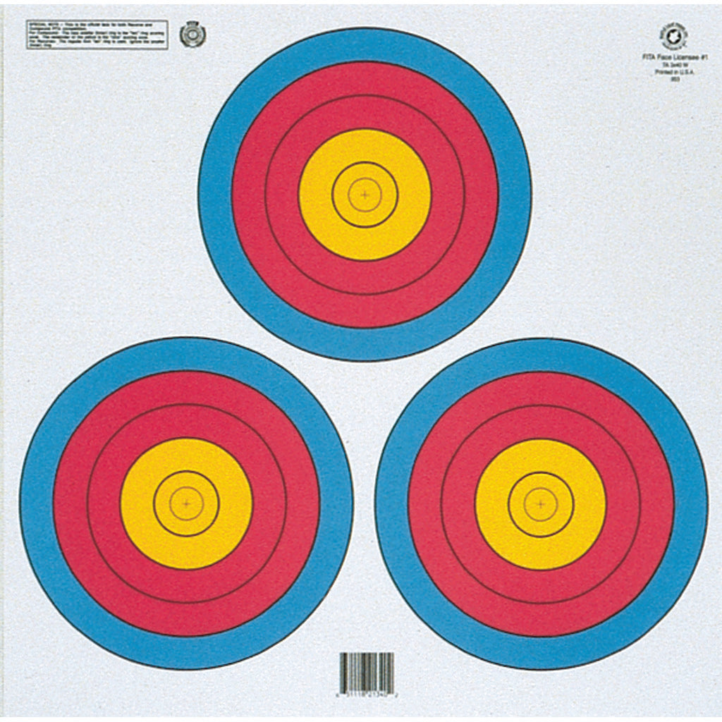 Maple Leaf World Archery FITA 3-Spot Triangle Target Face 100-Pack