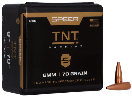 Speer 1206 TNT 6mm 70 Grain JHP Varmint Reloading Bullets 100/Box