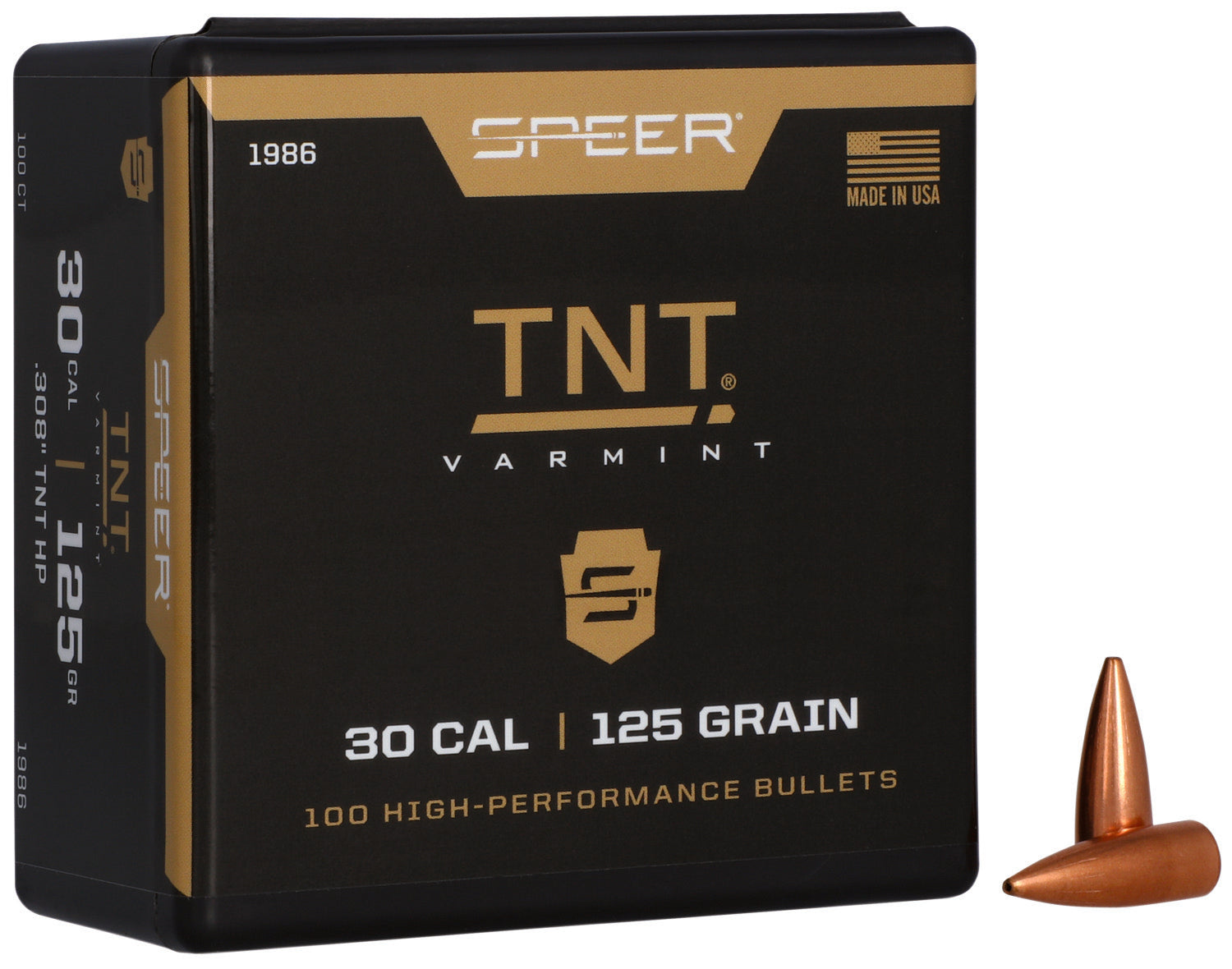 Speer 1986 TNT .30 Caliber 125 Grain JHP Reloading Bullets 100/Box