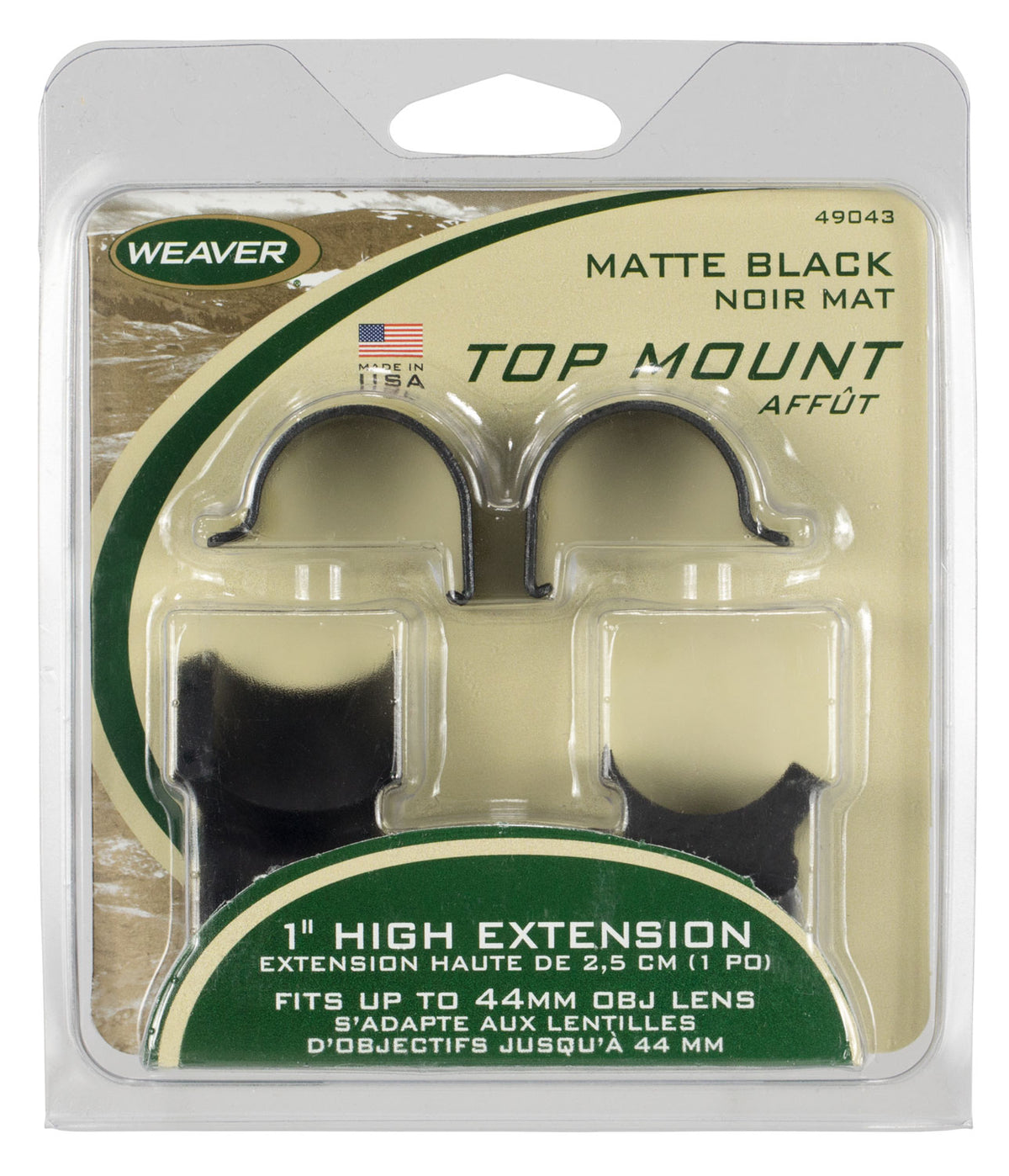 Weaver 49043 Detachable Extension Scope Rings Matte Black 1 Inch XH