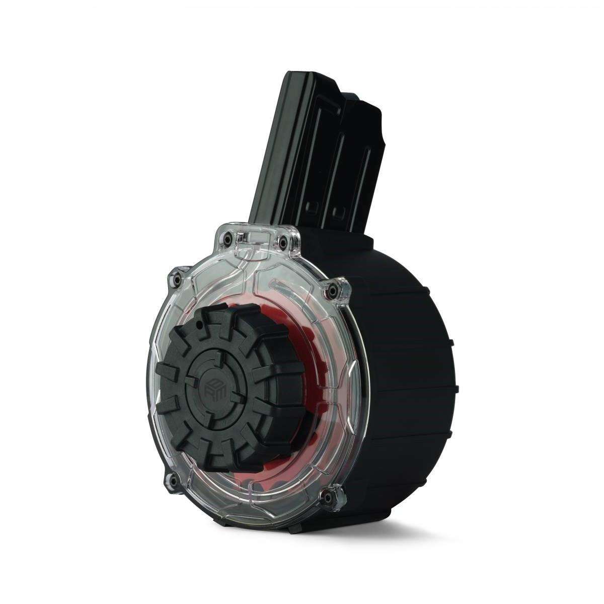 Typhoon Defense Black River Drum Magazine 20 Round 12 Gauge Black w Red