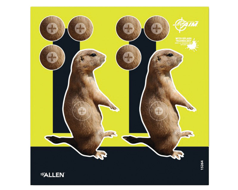 EZ Aim Splash Prairie Dog Shooting Target 8x8 6-Pack