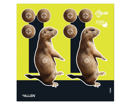 EZ Aim Splash Prairie Dog Shooting Target 8x8 6-Pack