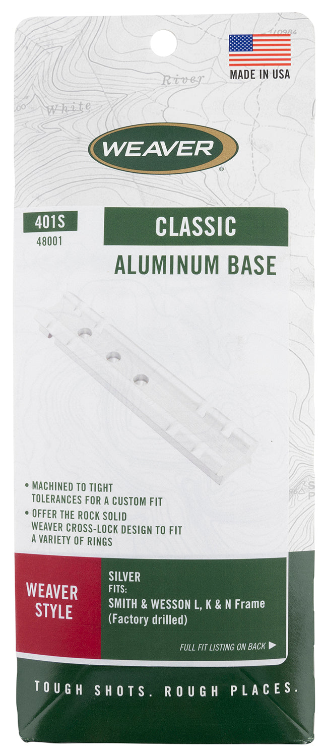 Weaver Top Mount Base 401S Silver - Smith & Wesson L/K/N Frame