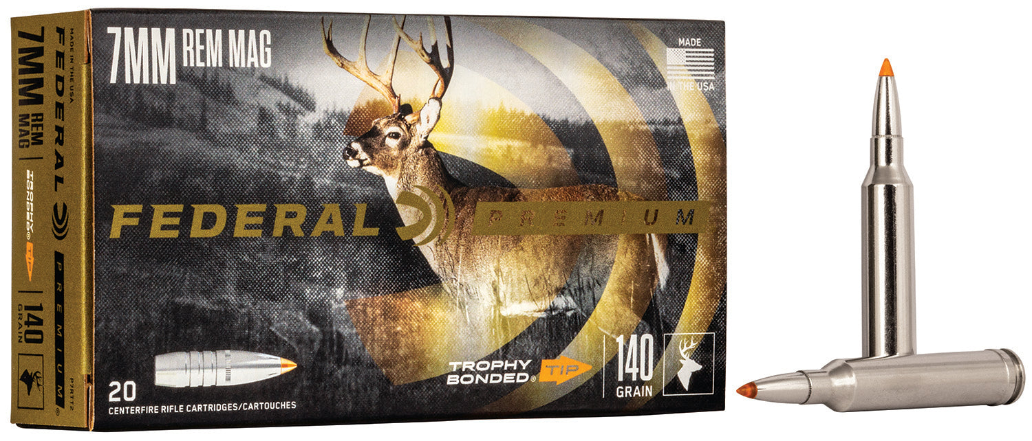 Federal Premium Trophy Bonded Tip 140 Grain 7mm Remington Mag 3150 fps 029465061524