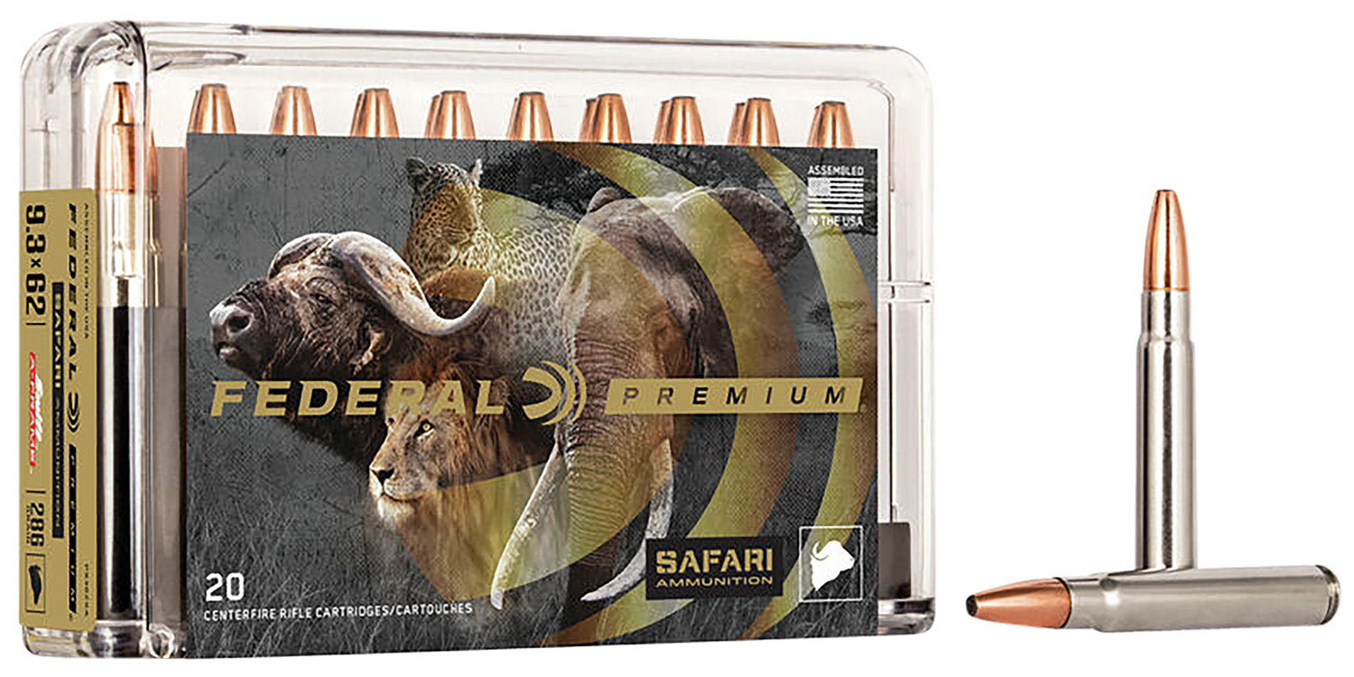 Federal 9.3x62mm Mauser Premium Safari Cape-Shok 286 grain Swift A Frame ammunition