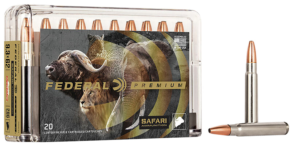 Federal 9.3x62mm Mauser Premium Safari Cape-Shok 286 grain Swift A Frame ammunition