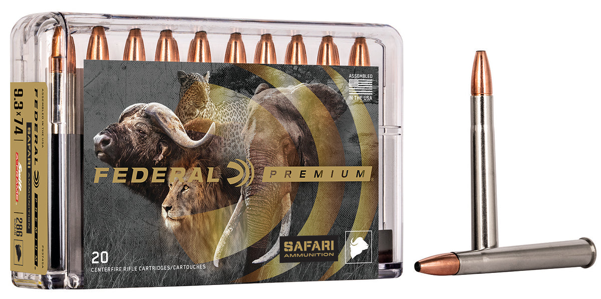 Federal 9.3x72mmR Premium Safari Cape-Shok 286 grain Swift A Frame ammunition
