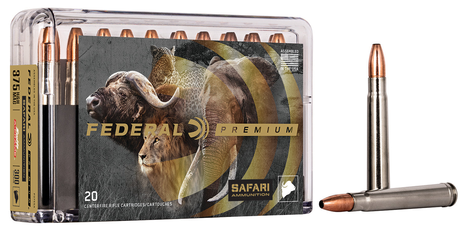 Federal .375 H&H Mag Premium Safari Cape-Shok 300 grain Swift A Frame ammunition