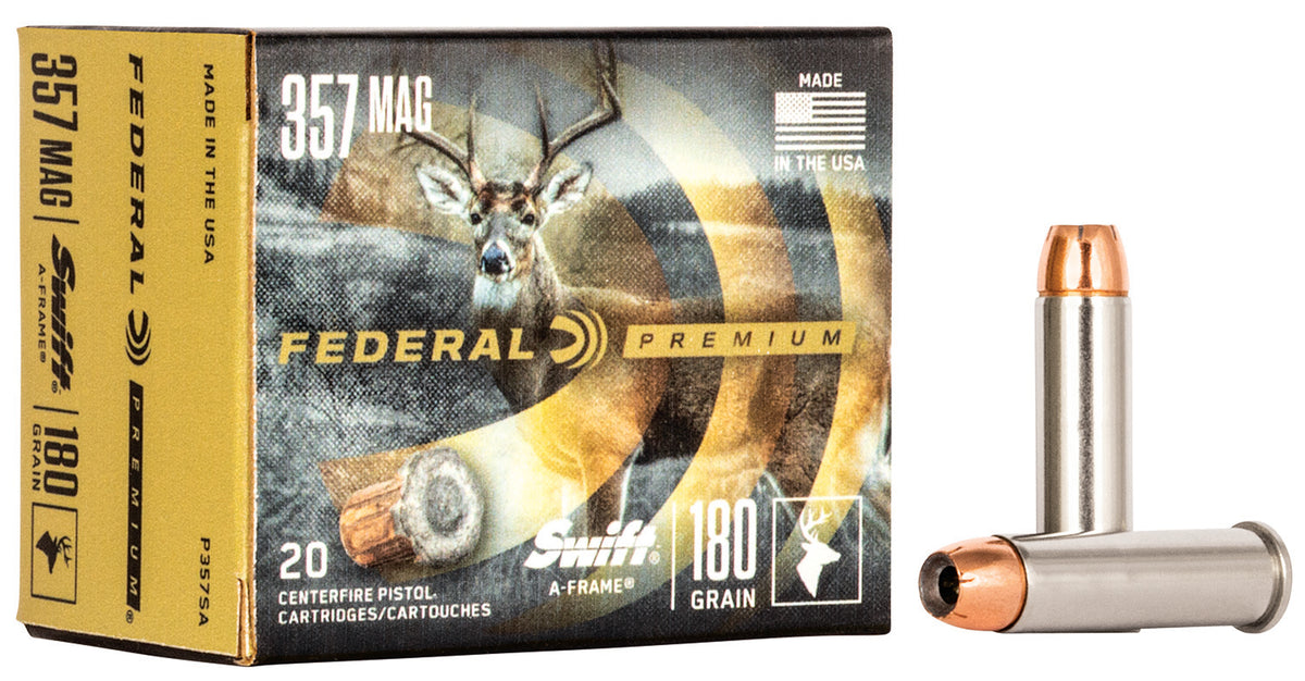 Federal .357 Magnum Premium 180 grain Swift A Frame ammunition