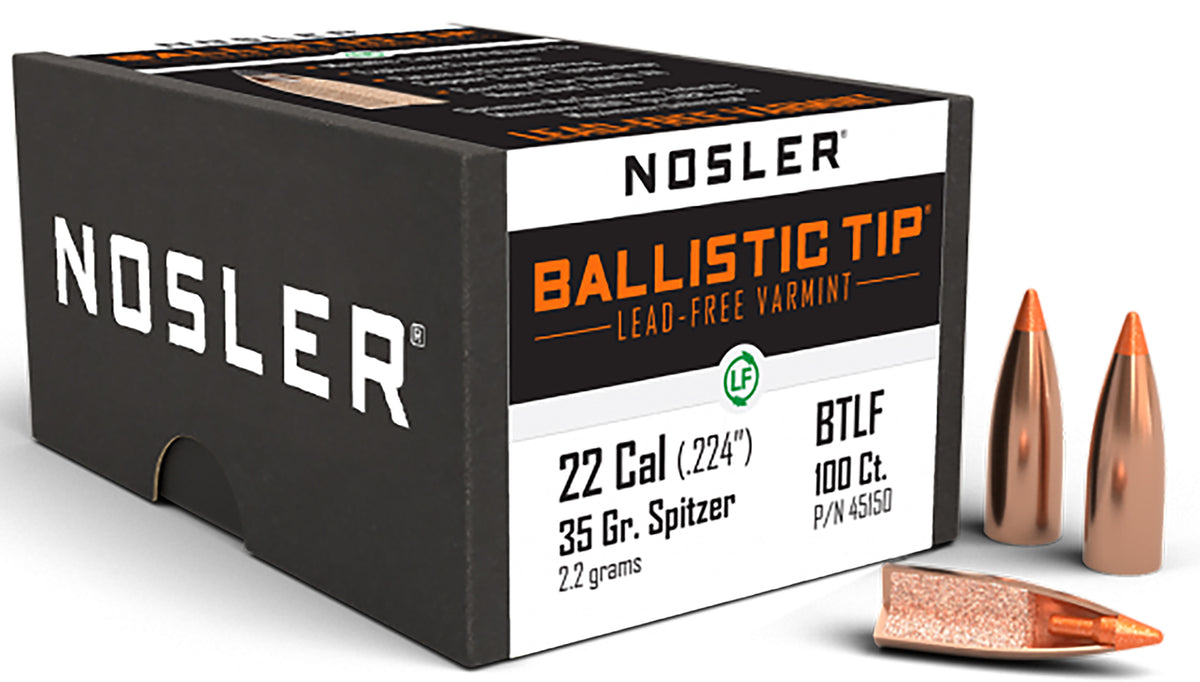 Nosler 45150 Ballistic Tip Lead Free .22 Cal 35 Grain Polymer Tip Bullets 100/Box