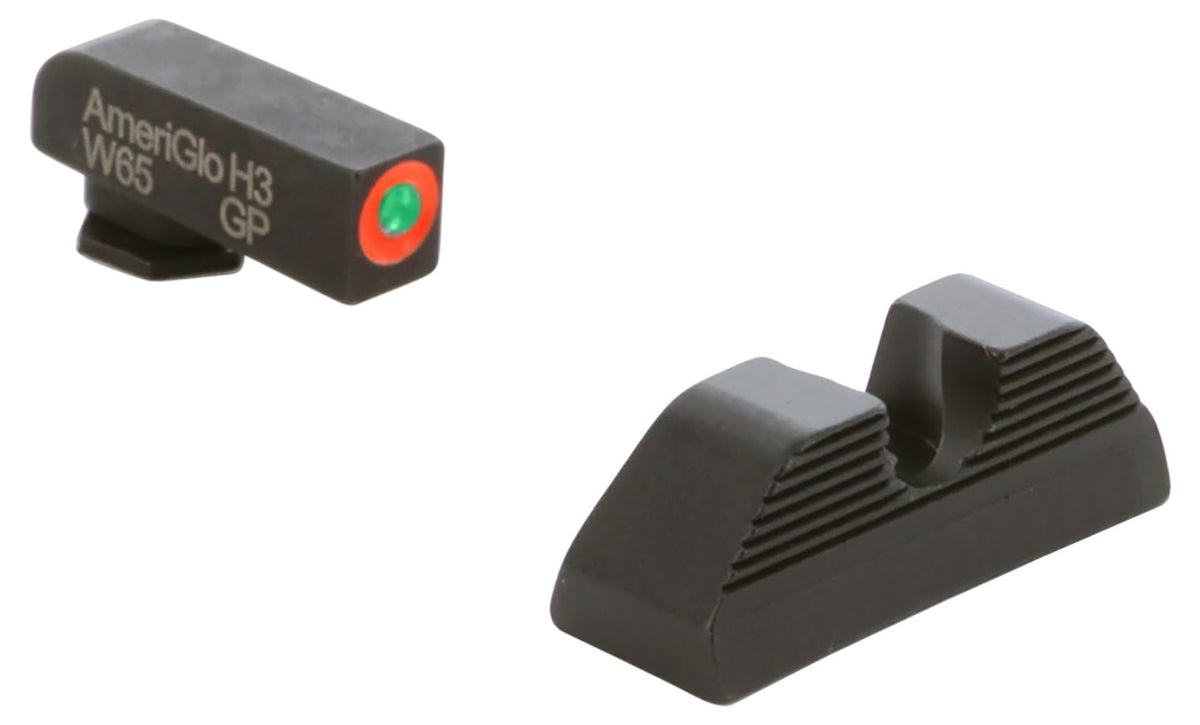 AmeriGlo GL351 Protector Tritium Sight Set Glock 42/43/43X/48 - Green/Orange Front Black Rear